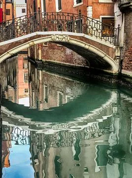 Venice Bridge With Reflection Stock Photos