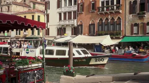 Venice bus-boat Stock Footage 20441728