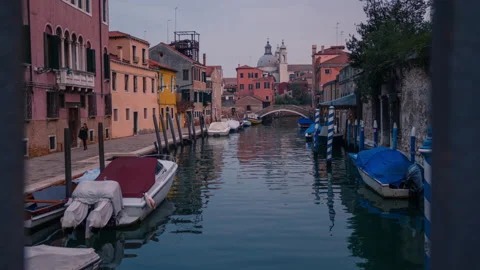 Venice Canal Moving TImelapse Stock Footage 147394835