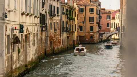 Venice Canal Moving TImelapse Stock Footage 147394857