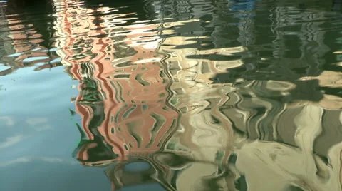 Venice canal reflection 03 Stock Footage 33445296