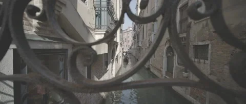 Venice canal seen through a railing Stock-Footage 170839725
