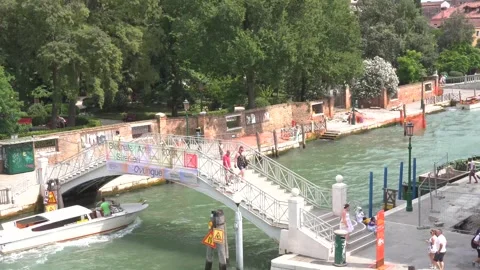 Venice canal, small bridge Stock Footage 295420169