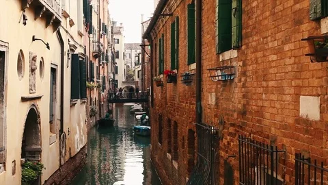Venice Canal in Spring Stock Footage 71322852