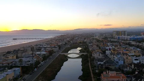 Venice Canal Sunset Stock Footage 99521973