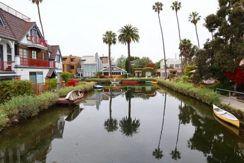 VENICE CANALS, the Historic District in the Venice Beach, California Stock Photos