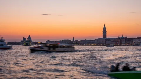 Venice cityscape at sunset Stock Footage 87822157