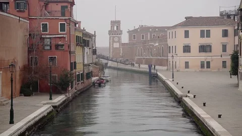 Venice is covered with fog Stock Footage 144289580