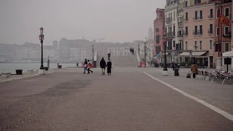 Venice is covered with fog Stock Footage 144289612