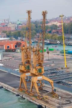 Venice cranes Stock Photos