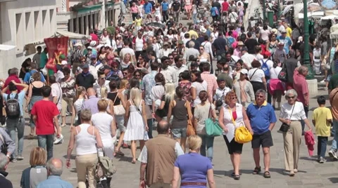 Venice crowd tourists walking P HD 9546 Stock Footage 7728712