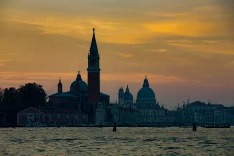 Venice during sunset Stock Photos