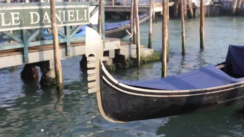 Venice Gondola's parking Stock Footage 81319885