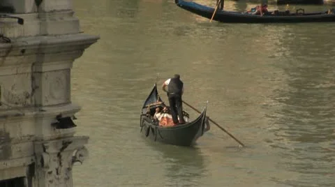Venice Gondolas on the Water Stock Footage 10568556