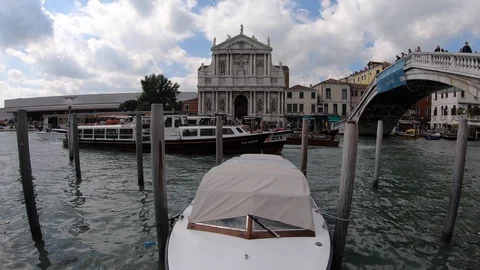 Venice Grand Canal Bridge Stock Footage