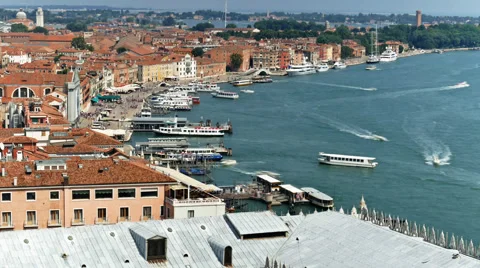 Venice harbour timelapse Stock Footage