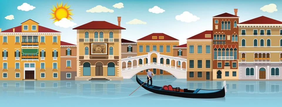 In venice Stock Illustration
