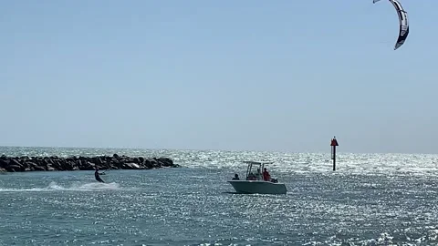 Venice inlet during high winds Stock Footage 172871772