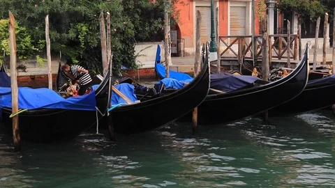 Venice Italy Gondolas Stock Footage 104876161