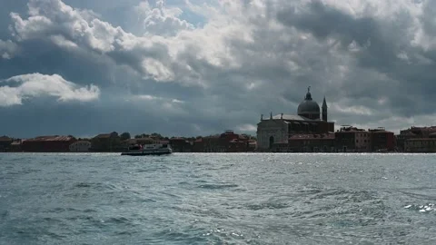 Venice, Italy - Historic buildings between the canals of the lagoon city Stock Footage 139072653
