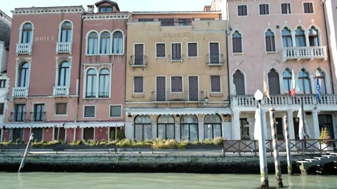 Venice, Italy - Historic buildings between the canals of the lagoon city Stock Footage 151217452