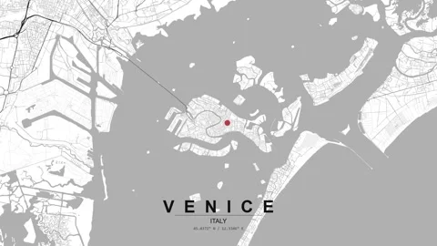 Venice Italy map with red location pin marker Stock-Footage 333698557