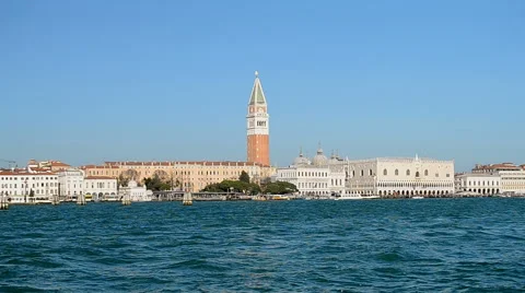 Venice, Italy. Piazza San Marco and Doge's Palace in sunny day. Stock Footage 59574772