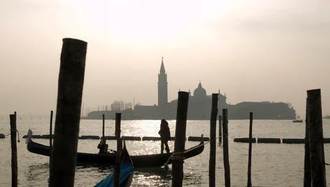 Venice Lagoon and Church of San Giorgio Maggiore Stock Photos