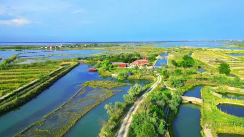 Venice lagoon - Cavallino Treporti - Lio Piccolo by drone Stock Footage 248704853