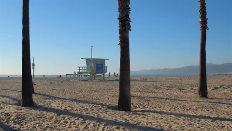 Venice Lifeguard Tower Stock Footage 99522429