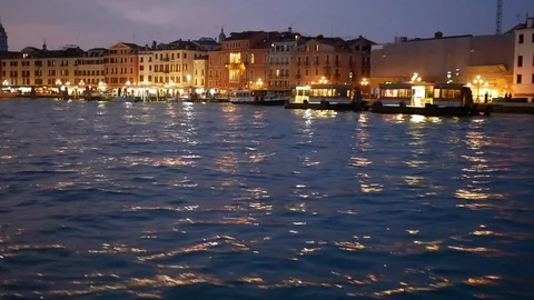 Venice navigation at night. Stock Footage 124202369