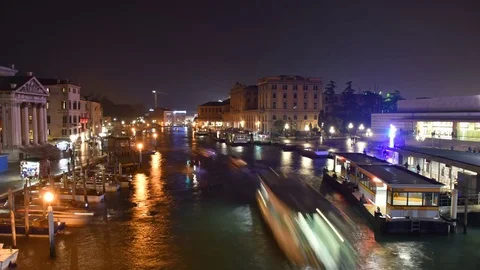 Venice by night 4K time lapse , Italy Stock Footage 84214458