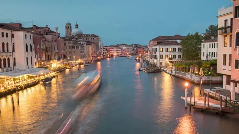 Venice night time-lapse Stock Footage 164711128