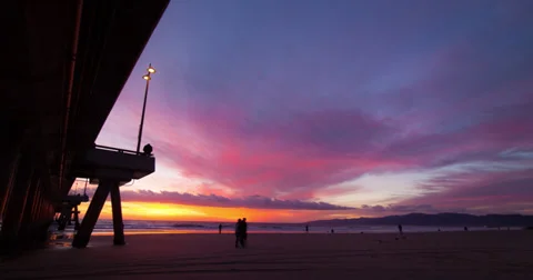 Venice Pier Sunset Stock Footage 35399433