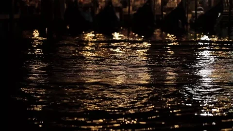 Venice restaurant at Night Stock Footage