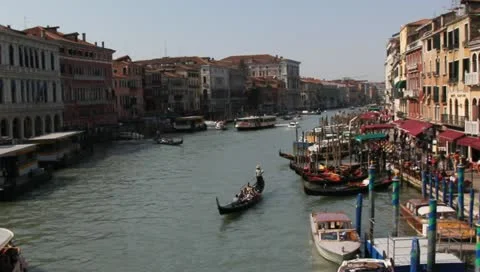 Venice from the Rialto Bridge Stock Footage 10816814