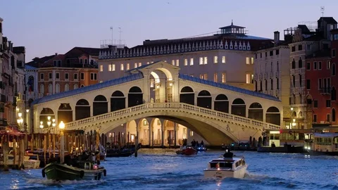 Venice -   Rialto bridge Stock Footage 85063291