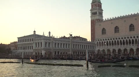 Venice San Marco Square Tracking from Gondola 4K Stock Footage 61040170