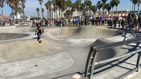 Venice Skateboard park Stock Footage 120709035