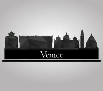 Venice skyline on white background Stock Illustration