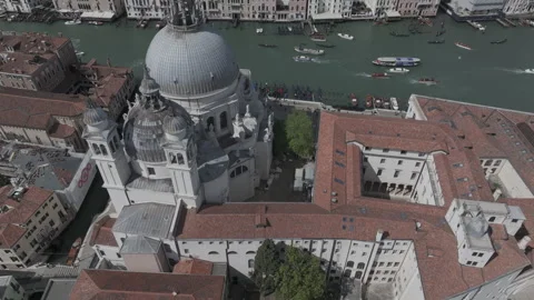 Venice, spectacular aerial view of the city of Venice and Piazza S. Marco Stock Footage 288001053