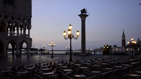 Venice, St. Mark's Square (Piazza San Marco), Piazzetta di San Marco Stock Footage 8691079