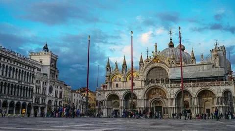 Venice St. Mark's square time-lapse video Stock Footage 63512052