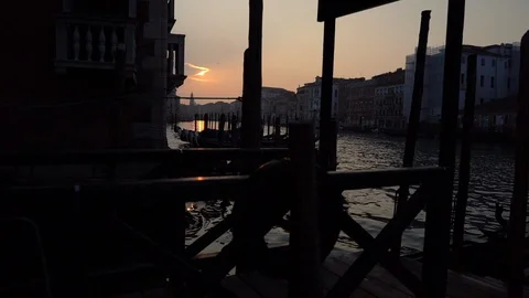 Venice Sunrise Behind Cloud Stock Footage 115717011