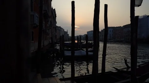 Venice Sunrise Behind Clouds Stock Footage 115717437