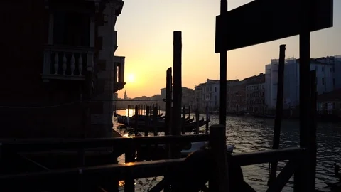 Venice Sunrise from Dock Stock Footage 115720207