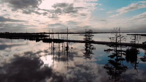 Venice Sunset - Tidewater Approach Stock Footage 89950586