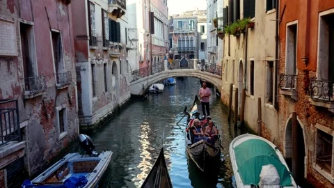 Venice. Three Gondolas. Stock Footage 289234285