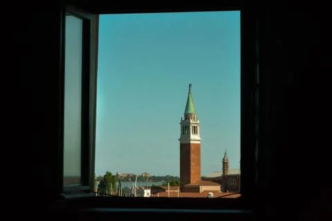 Venice through the window Stock Photos