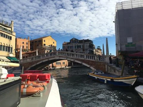 Venice under the bridge Stock Photos